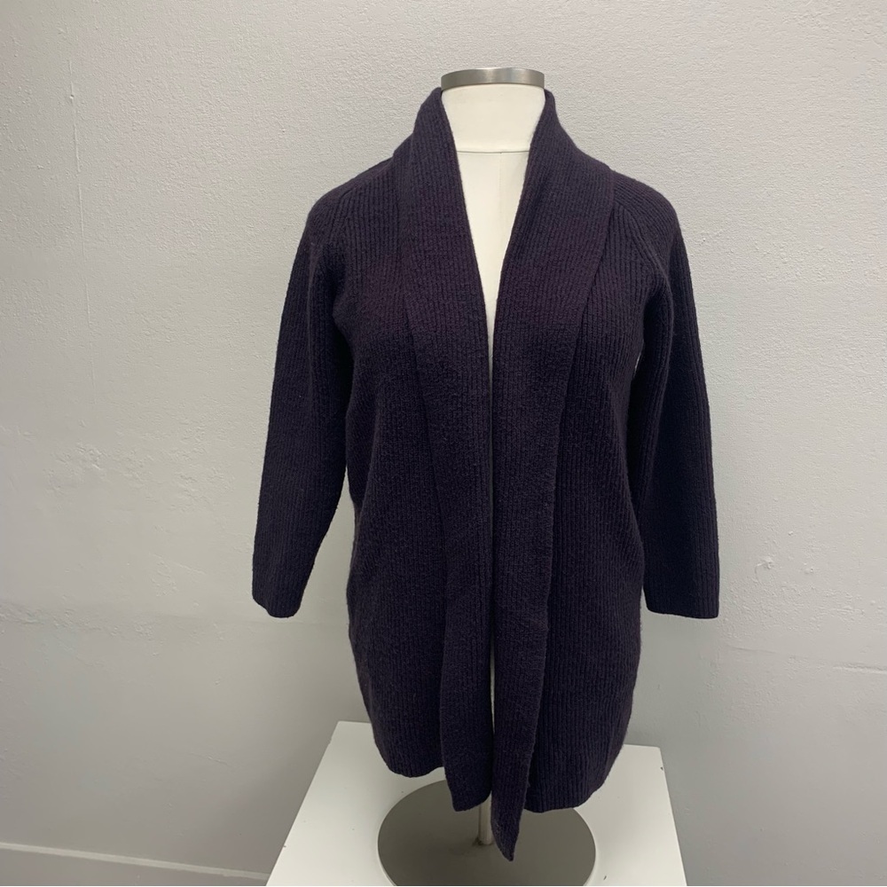 Ann Taylor Deep Purple Open-Front Sweater.  Size Medium